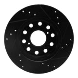 R1 Concepts 91-95 Toyota MR2 Rear Left Drilled & Slotted Black Brake Rotor