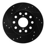 R1 Concepts 91-95 Toyota MR2 Rear Left Drilled & Slotted Black Brake Rotor