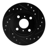 R1 Concepts 91-99 Toyota Paseo Front Left Drilled & Slotted Black Brake Rotor