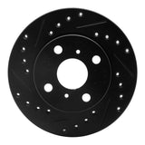 R1 Concepts 91-99 Toyota Paseo Front Left Drilled & Slotted Black Brake Rotor