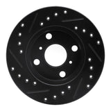 R1 Concepts 91-99 Toyota Paseo Front Right Drilled & Slotted Black Brake Rotor by R1 Concepts RNC-633-76049R