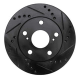 R1 Concepts 92-01 Toyota Camry Front Right Drilled & Slotted Black Brake Rotor