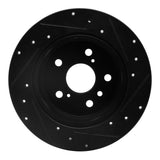 R1 Concepts 92-03 Lexus ES300 Rear Left Drilled & Slotted Black Brake Rotor by R1 Concepts RNC-633-76053L