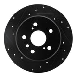 R1 Concepts 92-03 Lexus ES300 Rear Left Drilled & Slotted Black Brake Rotor by R1 Concepts RNC-633-76053L