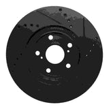 R1 Concepts 99-07 Lexus ES330 Front Left Drilled & Slotted Black Brake Rotor