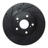 R1 Concepts 99-07 Lexus ES330 Front Left Drilled & Slotted Black Brake Rotor