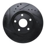 R1 Concepts 92-95 Toyota MR2 Front Right Drilled & Slotted Black Brake Rotor by R1 Concepts RNC-633-76057R