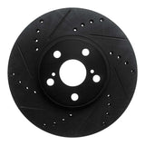 R1 Concepts 94-99 Toyota Celica Front Left Drilled & Slotted Black Brake Rotor by R1 Concepts RNC-633-76059L