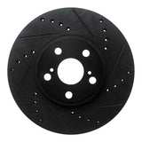 R1 Concepts 94-99 Toyota Celica Front Right Drilled & Slotted Black Brake Rotor by R1 Concepts RNC-633-76059R
