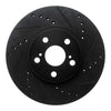 R1 Concepts 94-99 Toyota Celica Front Right Drilled & Slotted Black Brake Rotor