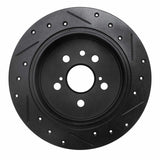 R1 Concepts 94-95 Toyota Celica Rear Left Drilled & Slotted Black Brake Rotor by R1 Concepts RNC-633-76060L