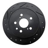 R1 Concepts 94-95 Toyota Celica Rear Left Drilled & Slotted Black Brake Rotor by R1 Concepts RNC-633-76060L