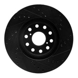 R1 Concepts 93-98 Toyota Supra Front Left Drilled & Slotted Black Brake Rotor by R1 Concepts RNC-633-76061L