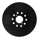 R1 Concepts 93-98 Toyota Supra Front Left Drilled & Slotted Black Brake Rotor by R1 Concepts RNC-633-76061L