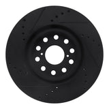 R1 Concepts 93-98 Toyota Supra Front Right Drilled & Slotted Black Brake Rotor by R1 Concepts RNC-633-76061R