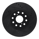 R1 Concepts 93-98 Toyota Supra Front Right Drilled & Slotted Black Brake Rotor by R1 Concepts RNC-633-76061R