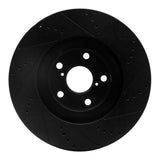 R1 Concepts 93-98 Toyota Supra Left Front Drilled & Slotted Black Brake Rotor by R1 Concepts RNC-633-76062D