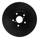 R1 Concepts 93-98 Toyota Supra Left Front Drilled & Slotted Black Brake Rotor by R1 Concepts RNC-633-76062D