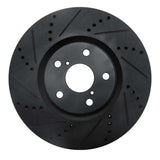 R1 Concepts 93-98 Toyota Supra Right Front Drilled & Slotted Black Brake Rotor by R1 Concepts RNC-633-76063D