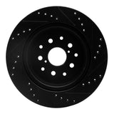 R1 Concepts 93-98 Toyota Supra Rear Left Drilled & Slotted Black Brake Rotor by R1 Concepts RNC-633-76064L