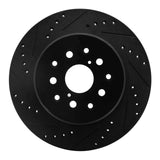 R1 Concepts 93-98 Toyota Supra Rear Left Drilled & Slotted Black Brake Rotor by R1 Concepts RNC-633-76064L