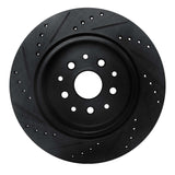 R1 Concepts 93-98 Toyota Supra Rear Right Drilled & Slotted Black Brake Rotor by R1 Concepts RNC-633-76064R