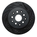 R1 Concepts 93-98 Toyota Supra Rear Right Drilled & Slotted Black Brake Rotor by R1 Concepts RNC-633-76064R