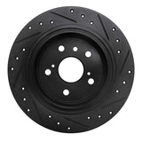 R1 Concepts 95-99 Toyota AVALON Rear Left Drilled & Slotted Black Brake Rotor by R1 Concepts RNC-633-76065L