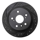 R1 Concepts 95-99 Toyota AVALON Rear Left Drilled & Slotted Black Brake Rotor by R1 Concepts RNC-633-76065L