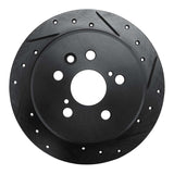 R1 Concepts 96-99 Toyota Celica Rear Right Drilled & Slotted Black Brake Rotor by R1 Concepts RNC-633-76066R