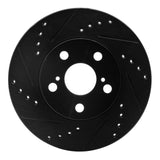 R1 Concepts 94-00 Toyota Celica Front Left Drilled & Slotted Black Brake Rotor