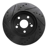 R1 Concepts 94-00 Toyota Celica Front Right Drilled & Slotted Black Brake Rotor by R1 Concepts RNC-633-76067R
