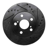 R1 Concepts 94-00 Toyota Celica Front Right Drilled & Slotted Black Brake Rotor by R1 Concepts RNC-633-76067R