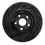 R1 Concepts 00-10 Pontiac Vibe Front Right Drilled & Slotted Black Brake Rotor by R1 Concepts RNC-633-76068R