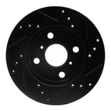R1 Concepts 99-05 Toyota Echo Front Left Drilled & Slotted Black Brake Rotor by R1 Concepts RNC-633-76070L