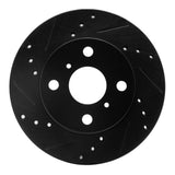 R1 Concepts 99-05 Toyota Echo Front Left Drilled & Slotted Black Brake Rotor by R1 Concepts RNC-633-76070L