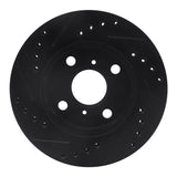 R1 Concepts 99-05 Toyota Echo Front Right Drilled & Slotted Black Brake Rotor by R1 Concepts RNC-633-76070R