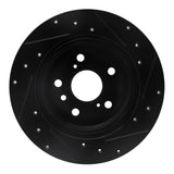 R1 Concepts 00-04 Toyota AVALON Rear Left Drilled & Slotted Black Brake Rotor by R1 Concepts RNC-633-76071L