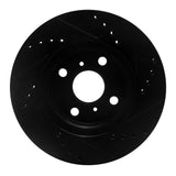 R1 Concepts 00-05 Toyota Echo Front Left Drilled & Slotted Black Brake Rotor by R1 Concepts RNC-633-76072L