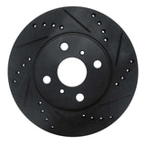 R1 Concepts 00-05 Toyota MR2 Spyder Front Right Drilled & Slotted Black Brake Rotor by R1 Concepts RNC-633-76072R