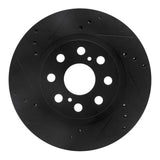 R1 Concepts 00-05 Toyota MR2 Spyder Rear Left Drilled & Slotted Black Brake Rotor by R1 Concepts RNC-633-76073L