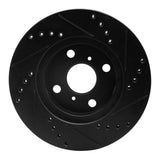 R1 Concepts 01-03 Toyota Prius Front Left Drilled & Slotted Black Brake Rotor by R1 Concepts RNC-633-76074L