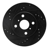 R1 Concepts 01-03 Toyota Prius Front Left Drilled & Slotted Black Brake Rotor by R1 Concepts RNC-633-76074L