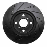 R1 Concepts 01-03 Toyota Prius Front Right Drilled & Slotted Black Brake Rotor by R1 Concepts RNC-633-76074R