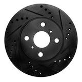 R1 Concepts 01-03 Toyota Prius Front Right Drilled & Slotted Black Brake Rotor by R1 Concepts RNC-633-76074R
