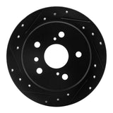R1 Concepts 02-08 Lexus ES300 Rear Left Drilled & Slotted Black Brake Rotor by R1 Concepts RNC-633-76076L