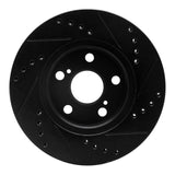R1 Concepts 04-09 Toyota Prius Front Left Drilled & Slotted Black Brake Rotor by R1 Concepts RNC-633-76077L