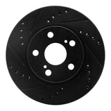 R1 Concepts 04-09 Toyota Prius Front Left Drilled & Slotted Black Brake Rotor by R1 Concepts RNC-633-76077L