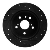 R1 Concepts 07-12 Lexus ES350 Rear Left Drilled & Slotted Black Brake Rotor by R1 Concepts RNC-633-76079L