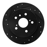 R1 Concepts 07-12 Lexus ES350 Rear Left Drilled & Slotted Black Brake Rotor by R1 Concepts RNC-633-76079L